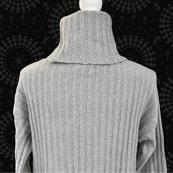 LOFT Lou & Grey Ribbed Turtleneck Sweater Long Gray Size XS - Picture 4 of 8